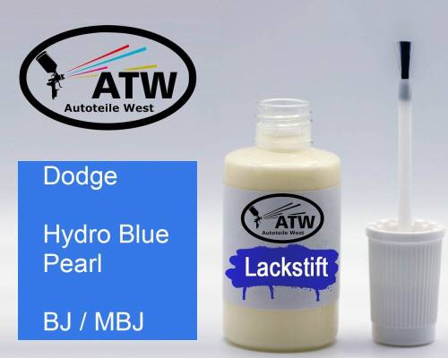 Dodge, Hydro Blue Pearl, BJ / MBJ: 20ml Lackstift, von ATW Autoteile West.